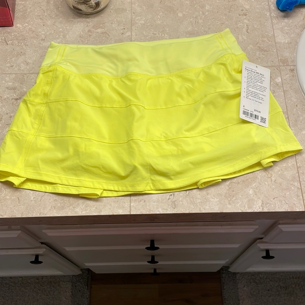 Lululemon Pace Rival yellow skirt- new with tags!